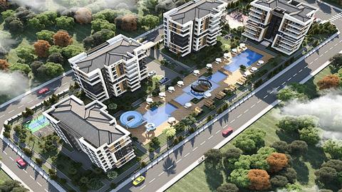 Elegant designede rummelige lejligheder i Aksu, Antalya