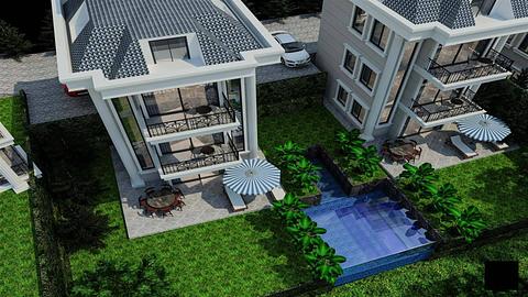 Luksuriøs 4-roms villa som tilbyr statsborgerskap og fantastisk havutsikt i Kestel, Alanya