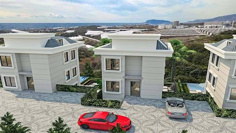 Luksuriøs 4-roms villa som tilbyr statsborgerskap og fantastisk havutsikt i Kestel, Alanya