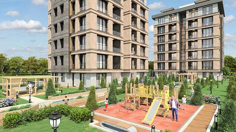 Esenyurt-lejlighed med indendørs parkering, 4 soveværelser til salg