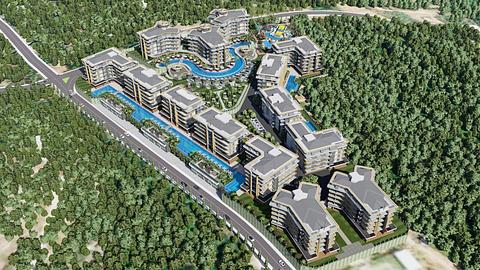 Квартири з видом на море у продажу в Кестелі, Аланія з басейнами та 1-3 спальнями
