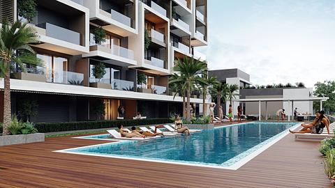 Chikke og stilfulde lejligheder nær lufthavnen i Aksu, Antalya