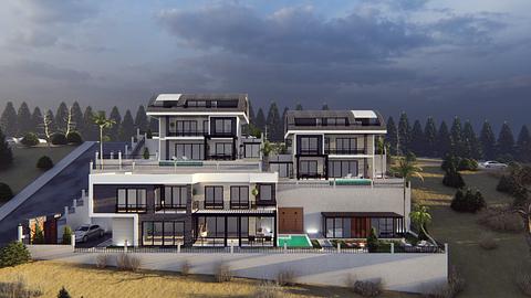 Sea View Villa i Bektas, Alanya med 2-3 soveværelser til salg