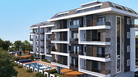 Кімнати в продажу в Кестелі Аланьї з 1-3 спалнями, біля пляжу та басейну