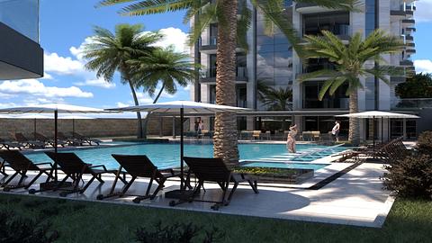 Lejlighed med havudsigt og pool i Alanya, Mahmutlar - 1 & 2 soveværelser til salg
