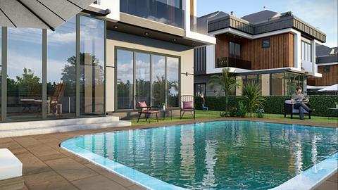 Havudsigt villa i Beylikduzu, Istanbul med privat pool og 7 soveværelser til salg